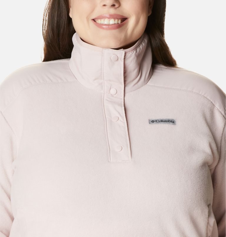 Women's Columbia Benton Springs Crop Sweatshirts Pink | Plus Size CA-Y43L1